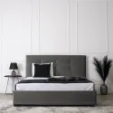 Кровать двуспальная MEBEL ELITE TINGA, 160x200, Велюр серый фото thumb №5