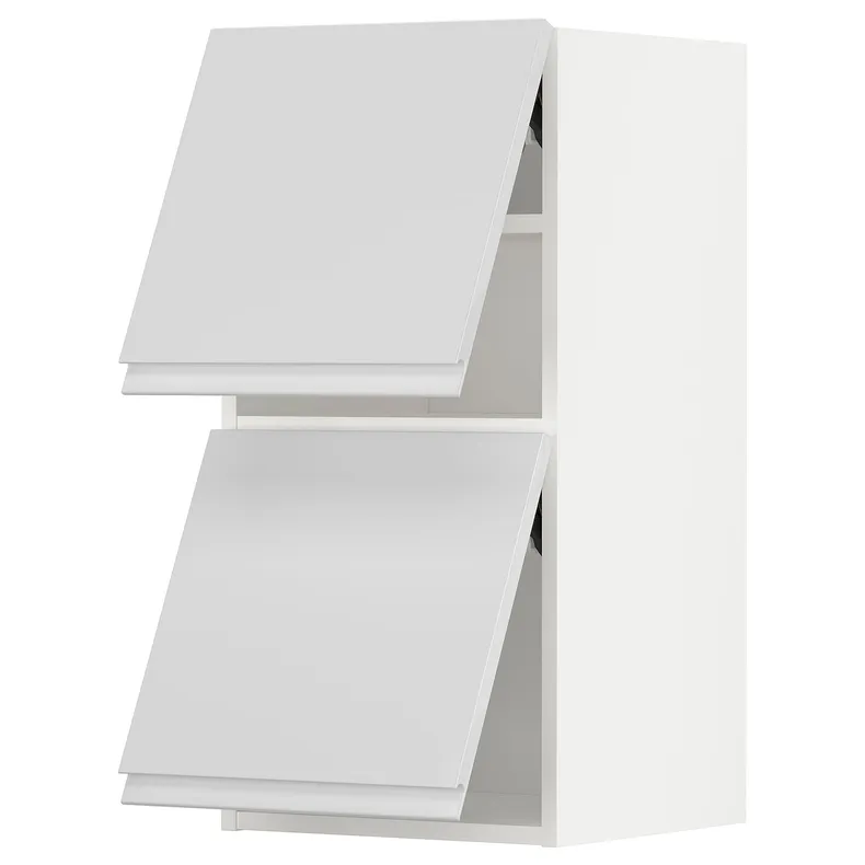 IKEA METOD МЕТОД, навесной горизонтальный шкаф / 2двери, белый / Воксторп глянцевый / белый, 40x80 см 993.946.06 фото №1