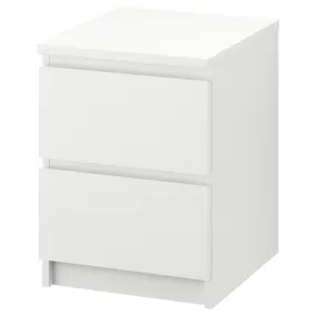 IKEA MALM МАЛЬМ, комод із 2 шухлядами, білий, 40x55 см 802.145.49 фото
