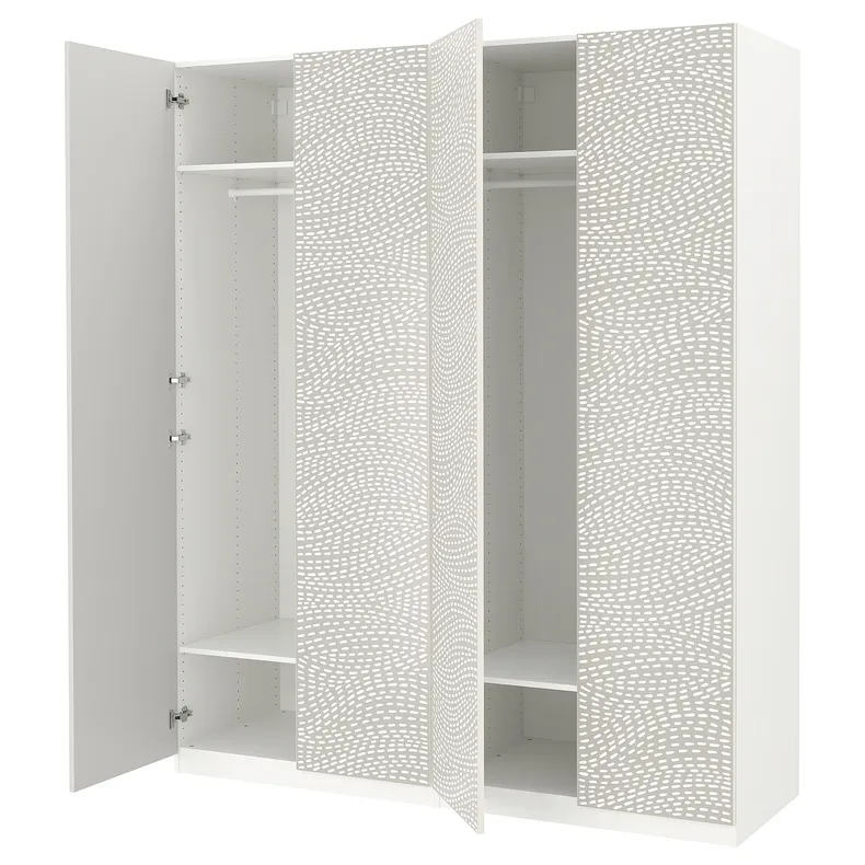 IKEA PAX ПАКС / MISTUDDEN МІСТУДДЕН, гардероб, комбінація, білий / сірий візерунок, 200x60x236 см 195.229.76 фото №1