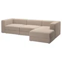 IKEA JÄTTEBO ЄТТЕБУ, 4-місний модульний диван з кушеткою, правий / САМСАЛА сірий / бежевий 094.852.05 фото thumb №1