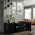 IKEA BESTÅ БЕСТО, модуль для зберігання із шухлядами, чорно-коричневий / ЛАППВІКЕН чорно-коричневий, 180x42x65 см 893.251.66 фото thumb №2