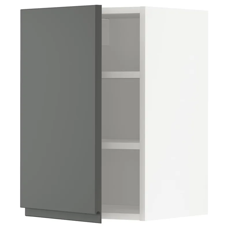 IKEA METOD МЕТОД, навесной шкаф с полками, белый / Воксторп темно-серый, 40x60 см 894.566.66 фото №1