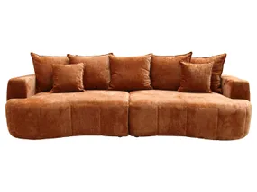 BRW Бурштиновий тримісний диван-ліжко з 2 ящиками для зберігання синель оранжевий, Гармонія 56 SO3-AMBER-3DL-GB_B9439A фото
