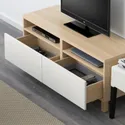 IKEA BESTÅ БЕСТО, тумба д / ТВ с ящиками, на ножках, имитация беленого дуба / Лапвикен белый, 120x42x48 см 791.883.20 фото thumb №3