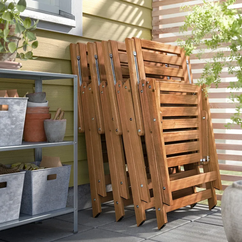 IKEA NÄMMARÖ НЭММАРЁ, садовое кресло / регулируемая спинка, складное светло-коричневое пятно 505.103.01 фото №3
