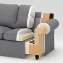 IKEA EKTORP ЕКТОРП, 3-місний диван із кушеткою, ХАКЕБУ темно-сірий 895.090.28 фото thumb №5