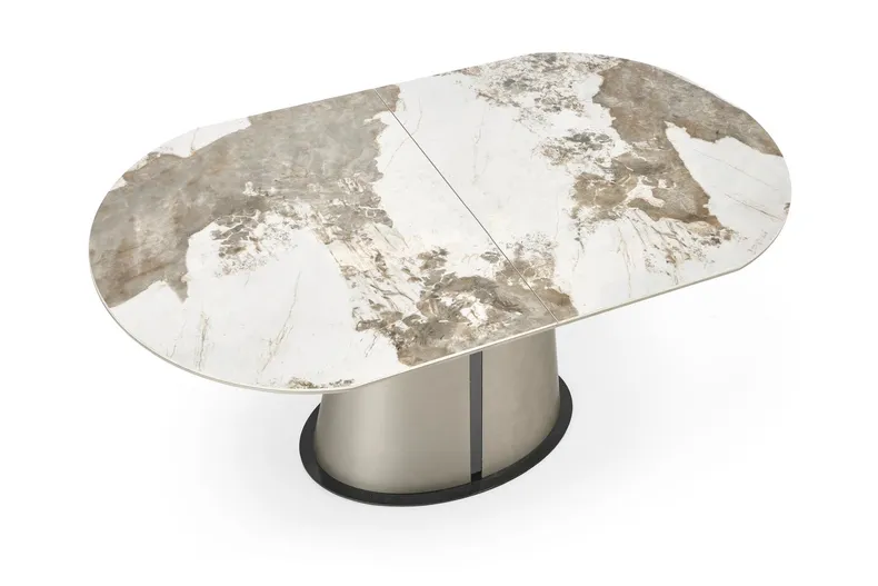 Розкладний стіл HALMAR ROBINSON 160-200х90 см, бежевий мармур / капучино / чорний фото №14