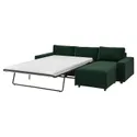 IKEA VIMLE ВІМЛЕ, 3-місний диван із кушеткою, з широкими підлокітниками/Djuparp темно-зелений 895.372.72 фото thumb №1