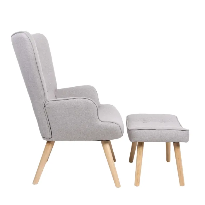 Крісло м'яке з підставкою для ніг MEBEL ELITE LOZANO 2 Velvet, тканина: сірий фото №11