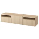 IKEA BESTÅ БЕСТО, тумба під телевізор, дуб білий морений / Lappviken white stained Oak, 180x42x39 см 293.990.80 фото thumb №1