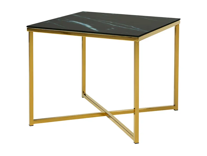 Стол BRW Ditra, 50х50 см, черный/золотой BLACK фото №3