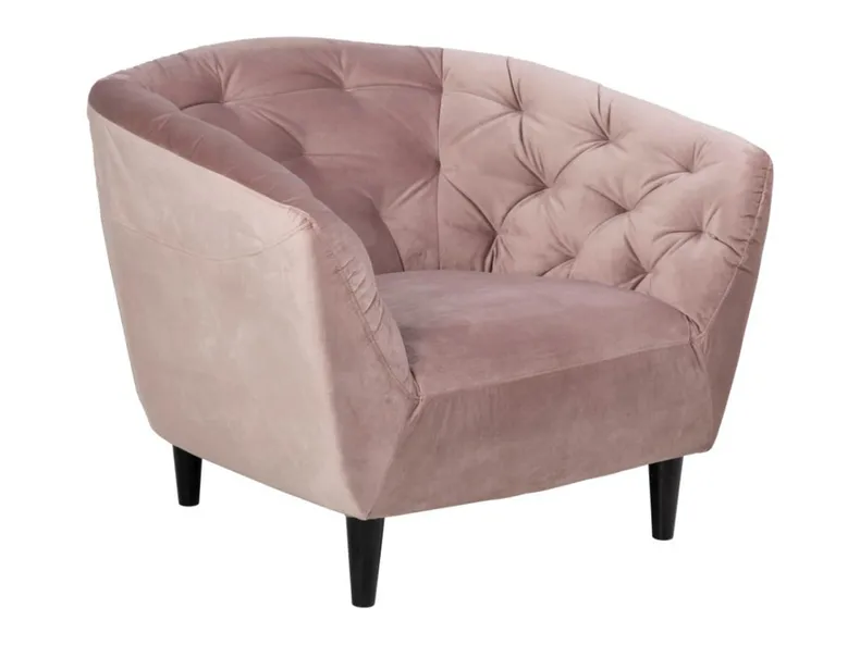 BRW Крісло для відпочинку Ria 1 стьобане велюрове пудрово-рожеве FO-RIA-1--VIC_18 фото №1