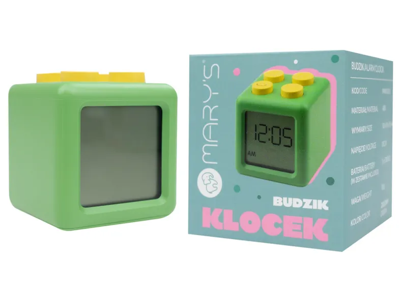 BRW Будильник Mary's Alarm Clock Block Green 096840 фото №2