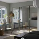 IKEA SKYTTA СКЮТТА / BOAXEL БОАКСЕЛЬ, гардероб із розсувними дверцятами, алюміній/дзеркало Аулі, 251x115x240 см 795.621.77 фото thumb №2