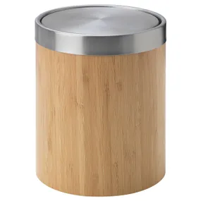 IKEA TRÄSKET ТРЕСКЕТ, кошик для сміття, нержавіюча сталь/бамбуковий шпон, 3 l 604.385.12 фото
