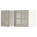 IKEA METOD МЕТОД, навесной шкаф / 2стеклянные дверцы, белый / Стенсунд бежевый, 80x40 см 694.696.60 фото thumb №1
