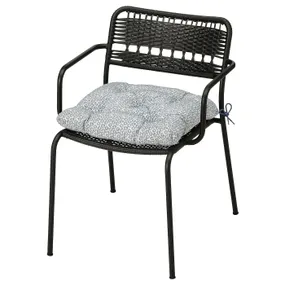 IKEA LÄCKÖ ЛЭККЭ, садовое кресло, темно-серый / клёсанский синий 394.351.91 фото