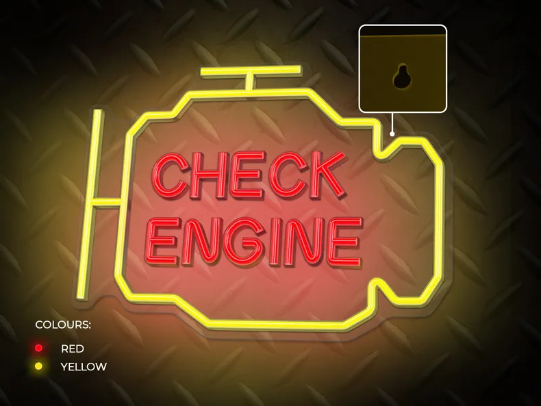 BRW Неоновий настінний світильник Check Engine LED червоний/жовтий 093819 фото №4