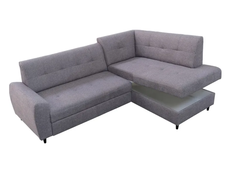 BRW Кутовий розкладний диван Nola з ящиком для зберігання сірий, Бульбашка 06 NA-NOLA-2FP_UPL-G2_BD6132 фото №4