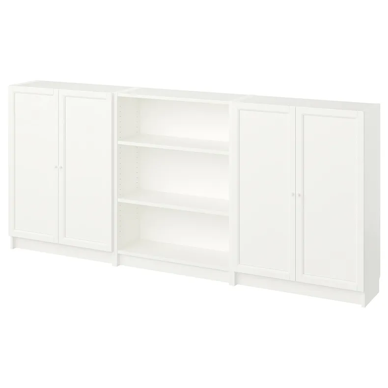 IKEA BILLY БІЛЛІ / OXBERG ОКСБЕРГ, комбінація книжк шаф з дверцят, білий, 240x106 см 194.835.88 фото №1