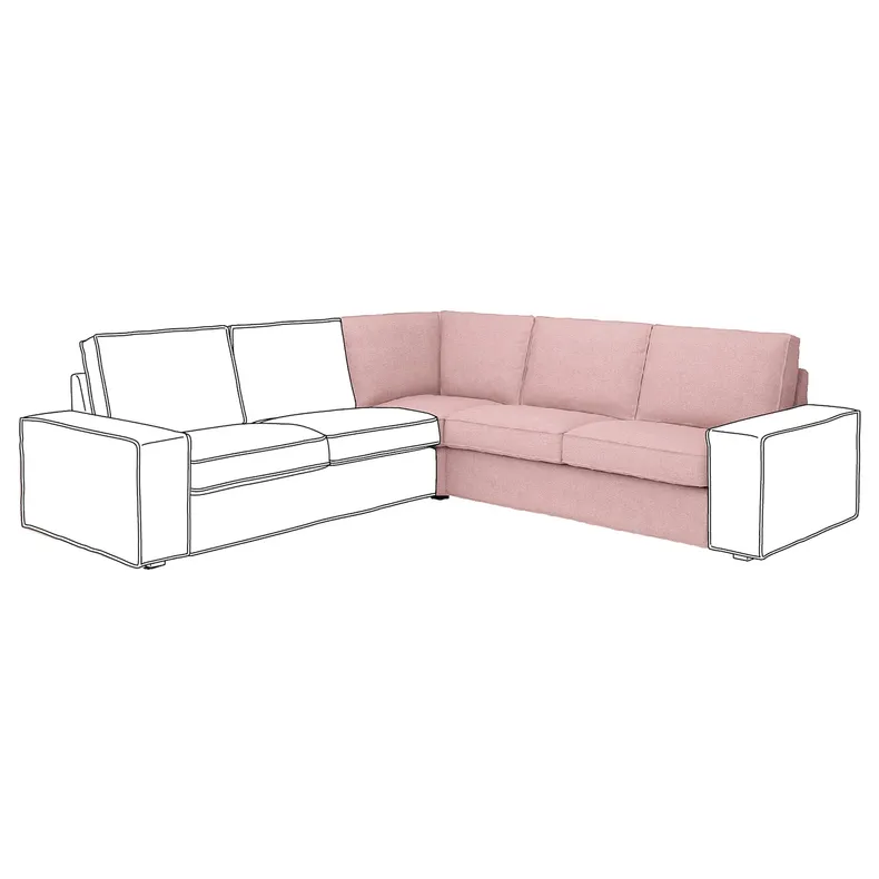 IKEA KIVIK КІВІК, чохол для кутової секції, Гарматний світло-рожевий 605.252.84 фото №1