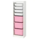 IKEA TROFAST ТРУФАСТ, комбінація для зберіган +контейнери, білий/біло-рожевий, 46x30x145 см 293.359.03 фото thumb №1