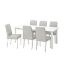 IKEA STRANDTORP СТРАНДТОРП / BERGMUND БЕРГМУНД, стол и 6 стульев, белый / светло-серый, 150 / 205 / 260 см 394.410.93 фото thumb №1