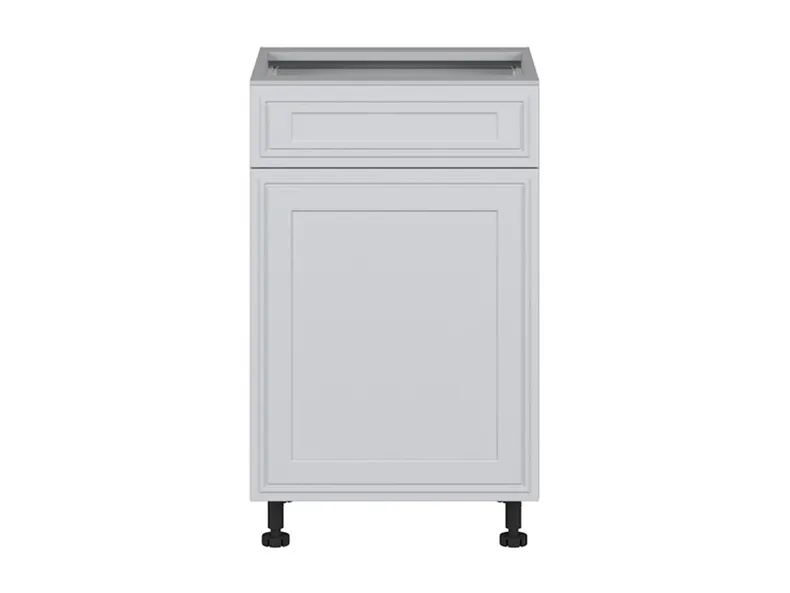 BRW Нижний кухонный шкаф Verdi 50 см правый с выдвижным ящиком soft-close светло-серый матовый, греноловый серый/светло-серый матовый FL_D1S_50/82_P/STB-SZG/JSZM фото №1