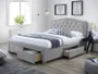 Ліжко двоспальне SIGNAL ELECTRA, 160x200 см, тканина - світло-сірий фото