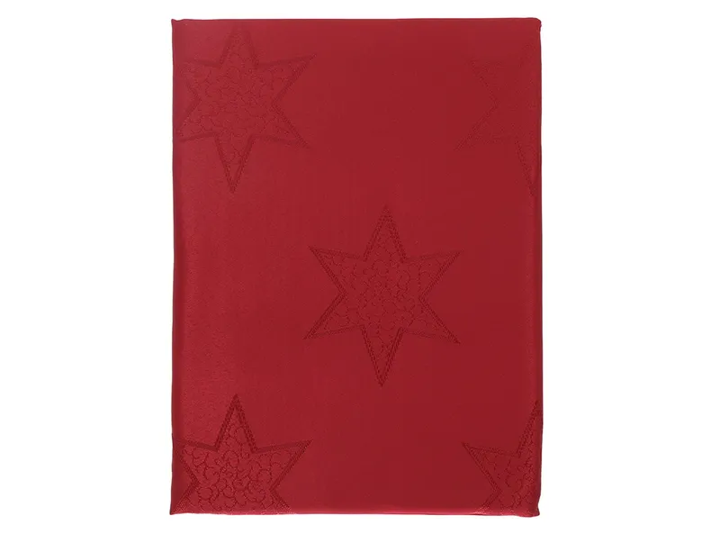 BRW Жаккардова скатертина 110х160см червоні різдвяні зірки 081540 фото №2