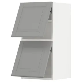 IKEA METOD МЕТОД, навесной шкаф / 2 дверцы, горизонтал, белый / бодбинский серый, 40x80 см 493.930.20 фото