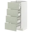 IKEA METOD МЕТОД / MAXIMERA МАКСИМЕРА, напольный шкаф 4 фасада / 4 ящика, белый / светло-зеленый, 40x37 см 294.864.16 фото thumb №1