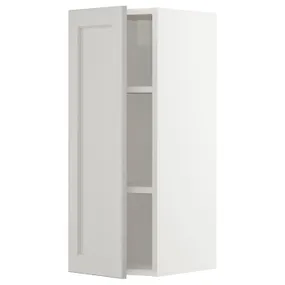 IKEA METOD МЕТОД, шафа навісна із полицями, білий / світло-сірий Lerhyttan, 30x80 см 194.605.01 фото