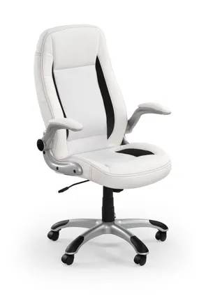 Крісло комп'ютерне офісне обертове HALMAR SATURN білий, екошкіра перфорована фото
