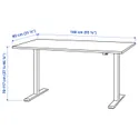 IKEA RODULF РОДУЛЬФ, стіл регульований, білий, 140x80 см 595.303.28 фото thumb №5