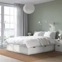 IKEA NORDLI НОРДЛИ, кровать с отд д / хранения и матрасом, белый / Вогстранда средней жесткости, 140x200 см 195.376.85 фото thumb №4
