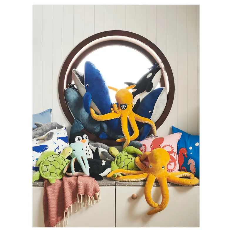 IKEA BLÅVINGAD БЛОВІНГАД, іграшка м’яка, синій кит, 100 см 005.221.13 фото №9
