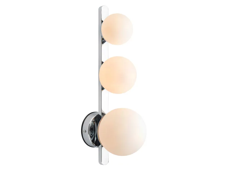 BRW Puro 3-точечный настенный светильник для ванной комнаты стекло/металл белый/серебро 078135 фото №1