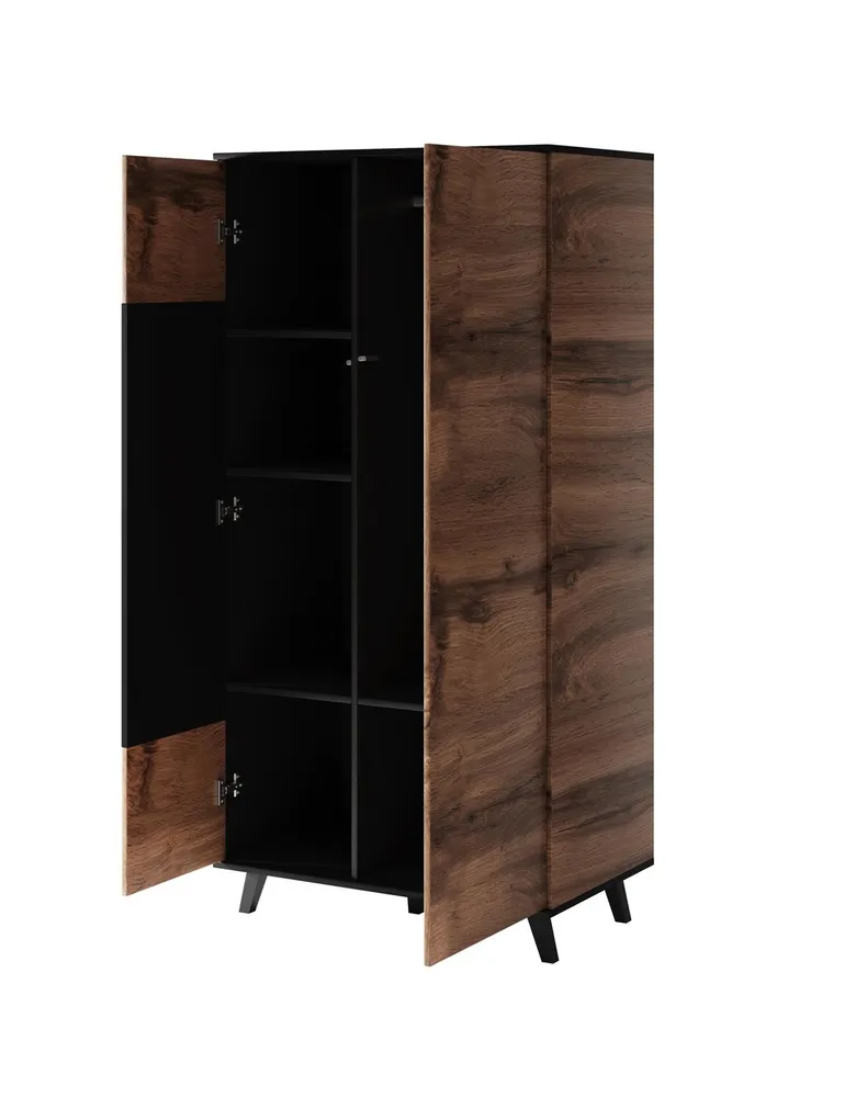 Шкаф для одежды HALMAR RANDOM S-1 90x55 см дуб вотан/черный фото №2