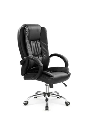 Крісло комп'ютерне офісне обертове HALMAR RELAX чорний, екошкіра фото