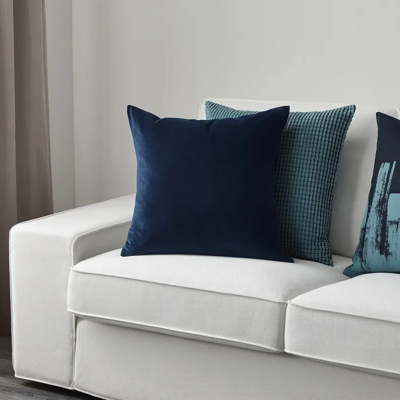 IKEA SANELA САНЕЛА, чехол на подушку, тёмно-синий, 50x50 см 603.436.46 фото №3