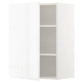 IKEA METOD МЕТОД, навесной шкаф с полками, белый / Воксторп глянцевый / белый, 60x80 см 694.638.18 фото