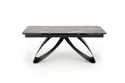 Розкладний стіл HALMAR HILARIO 180-260х90 см, стільниця - чорний мармур, ніжки - чорні фото thumb №1