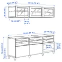 IKEA BESTÅ БЕСТО, комбінація шаф для тв / скляні дверц, біле / Смевікен / Каббарп біле прозоре скло, 180x42x192 см 794.086.85 фото thumb №11