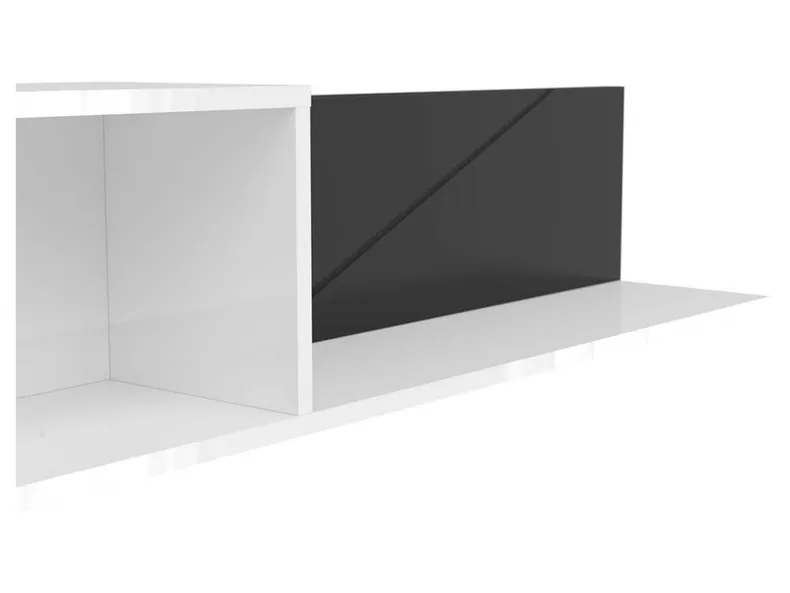 BRW Полиця настінна Forn 156 см глянцевий білий/чорний, білий глянцевий / чорний матовий POL/160-BIP/CAM фото №3