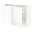 IKEA METOD МЕТОД, угловой напол шкаф с выдвижн секц, белый / Воксторп матовый белый, 128x68 см 594.614.19 фото thumb №1