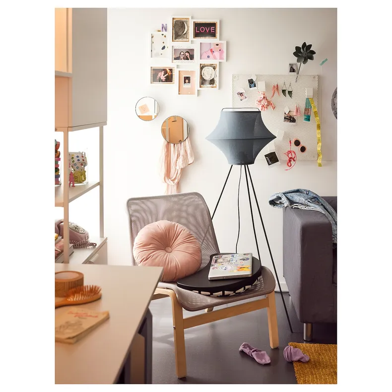 IKEA NOLMYRA НОЛЬМЮРА, крісло, березовий шпон/сірий 102.335.32 фото №4
