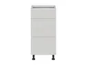 BRW Кухонный цокольный шкаф Sole 40 см с выдвижными ящиками светло-серый глянец, альпийский белый/светло-серый глянец FH_D3S_40/82_2SMB/SMB-BAL/XRAL7047 фото thumb №1