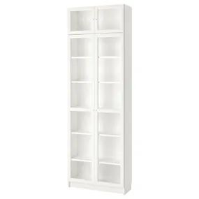 IKEA BILLY БІЛЛІ / OXBERG ОКСБЕРГ, книжкова шафа, білий, 80x30x237 см 692.177.14 фото